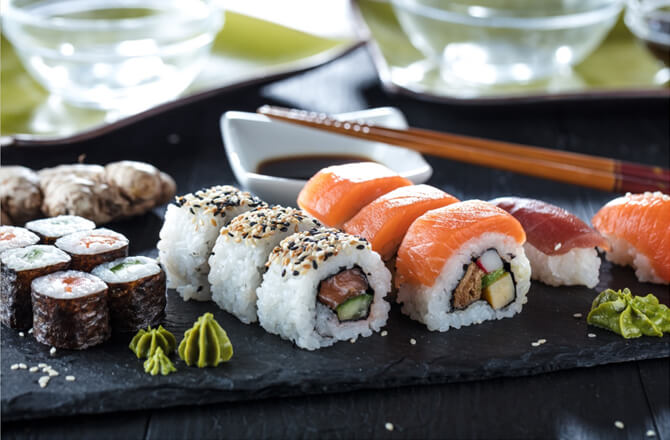 menu poisson à  sushi paris 2eme